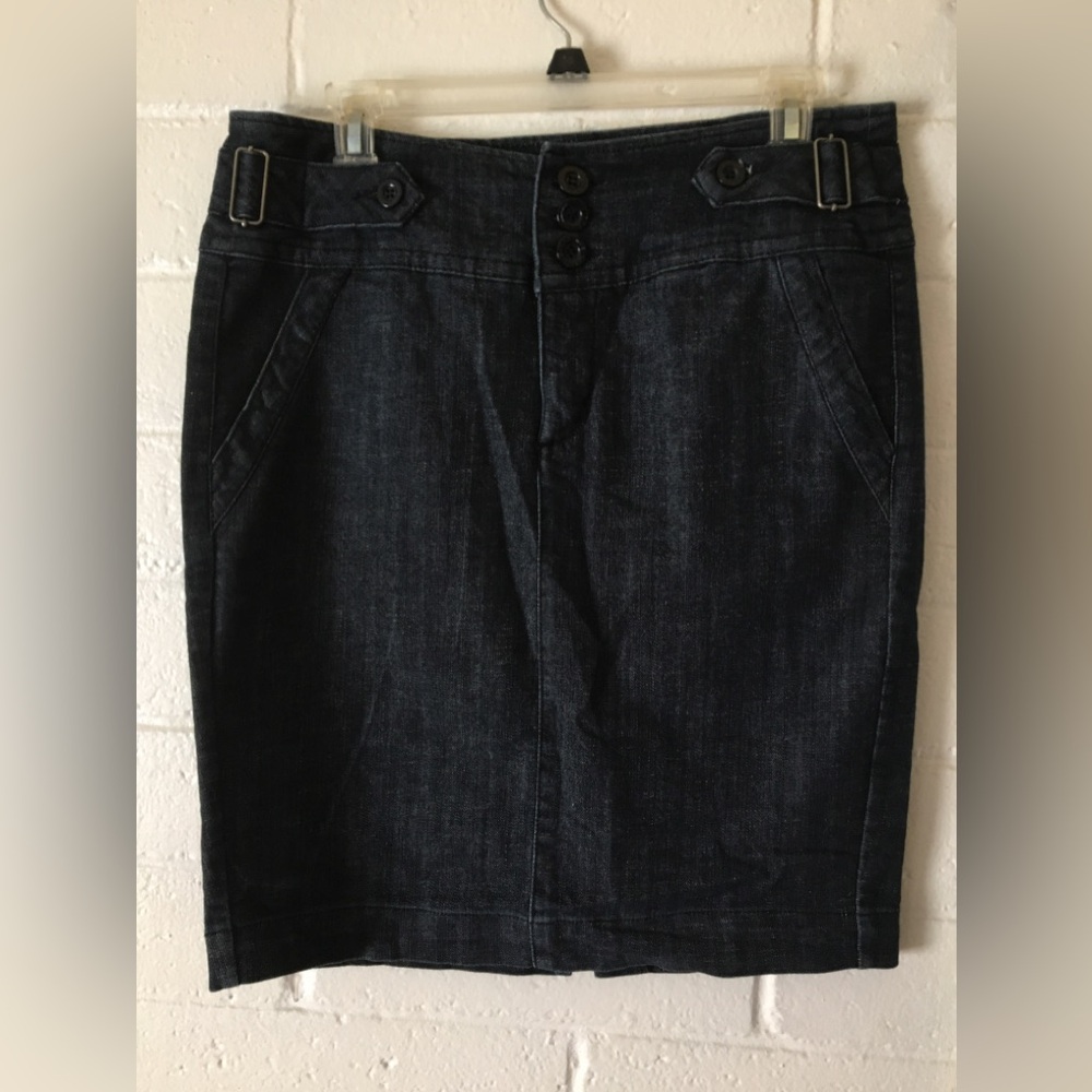 Dark Indigo Denim Pencil Skirt - Women - Picture 13 of 13